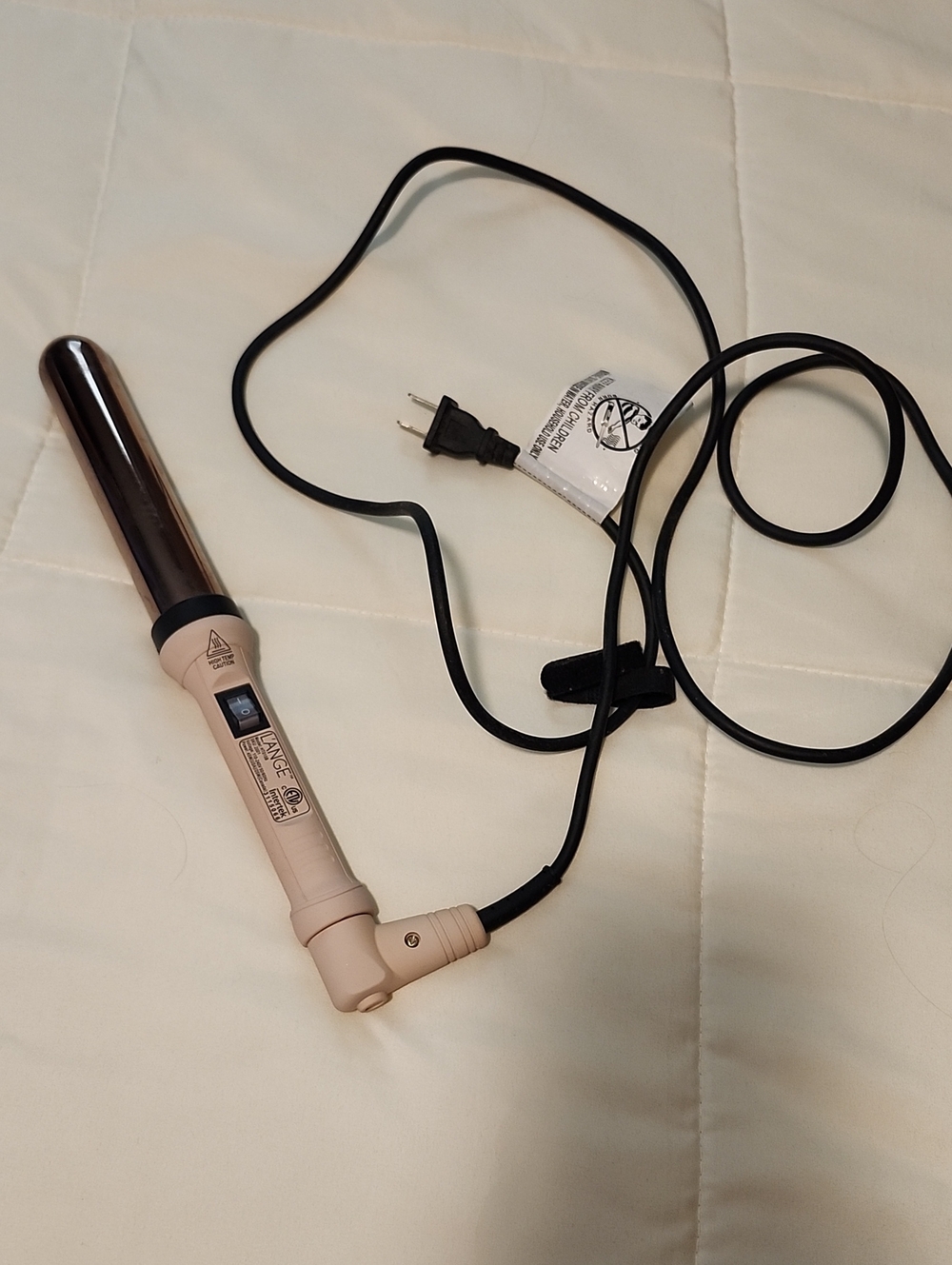 Lange Blush and Black Corded Curling Wand